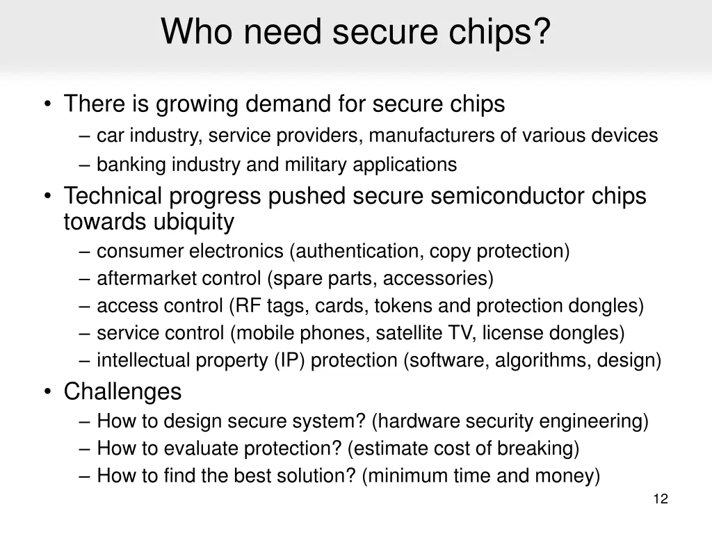 who need secure chips