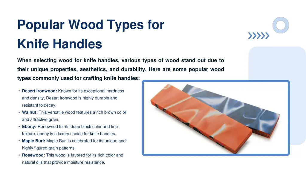 popular wood types for knife handles