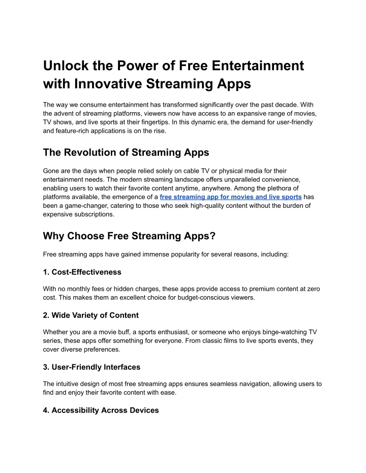 unlock the power of free entertainment with