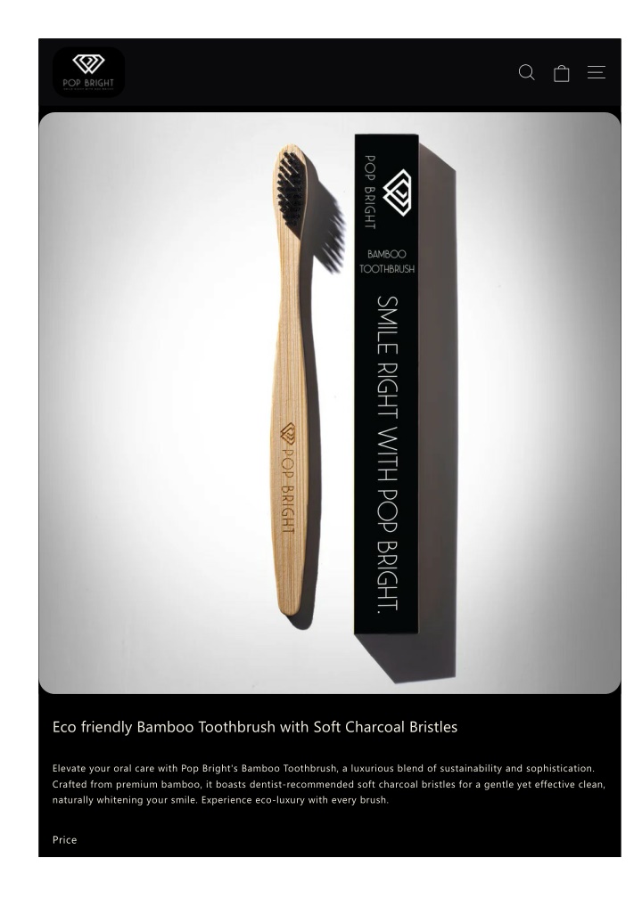 eco friendly bamboo toothbrush with soft charcoal