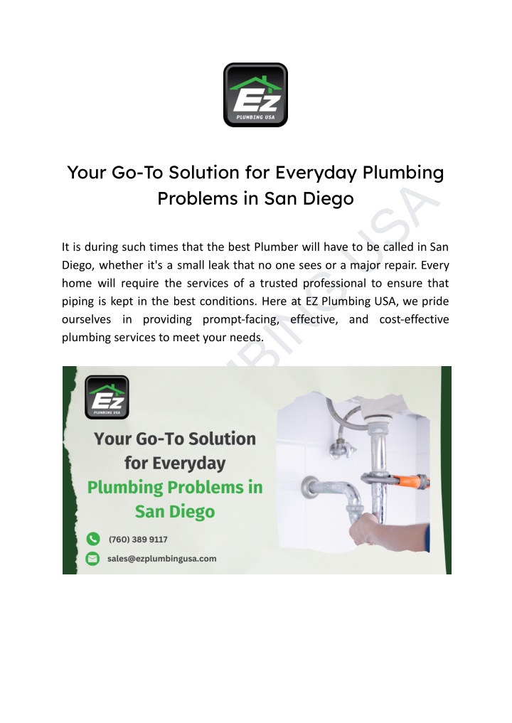 your go to solution for everyday plumbing