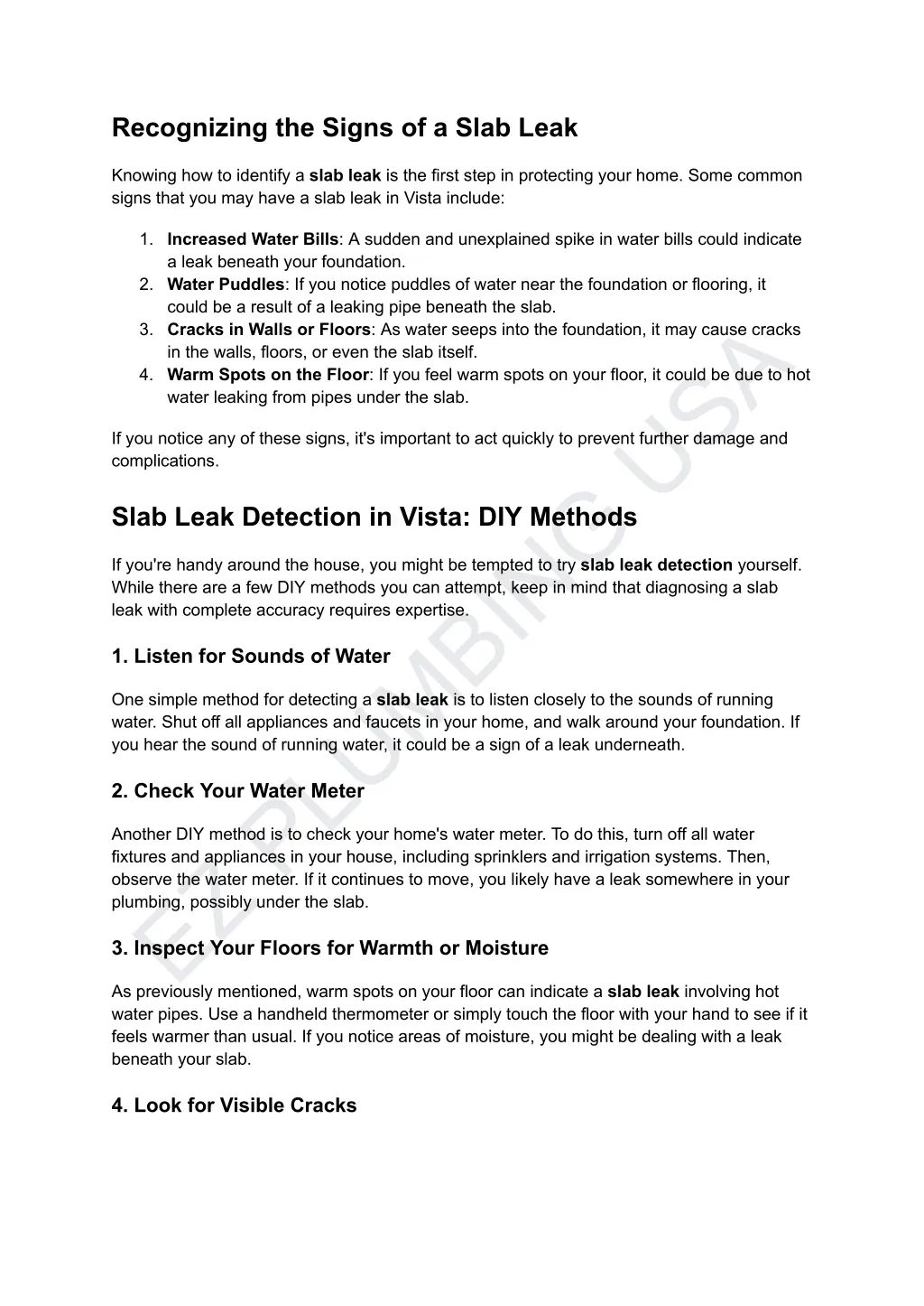 recognizing the signs of a slab leak