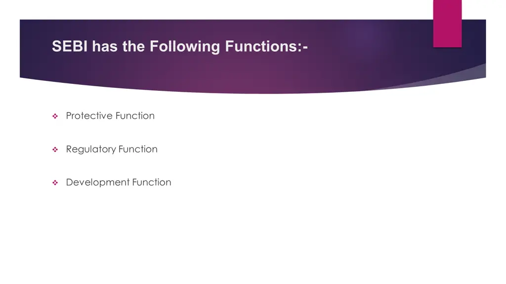 sebi has the following functions