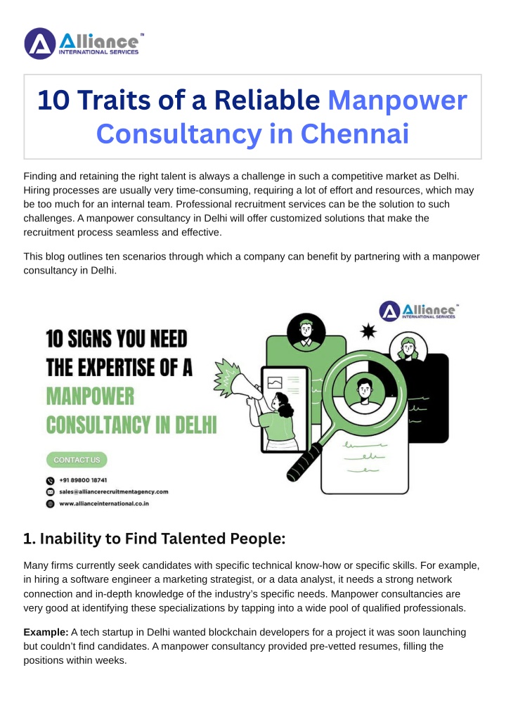 10 traits of a reliable manpower consultancy