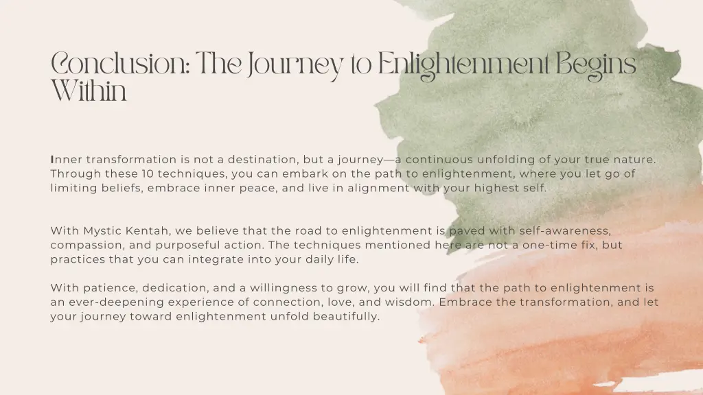 conclusion the journey to enlightenment begins