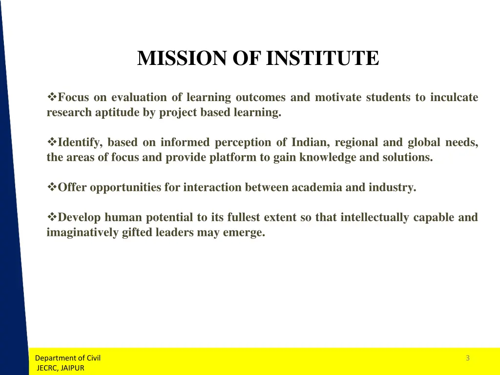 mission of institute