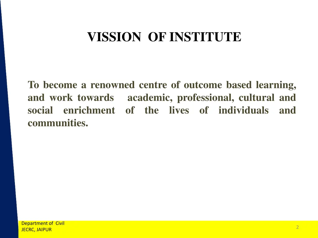 vission of institute