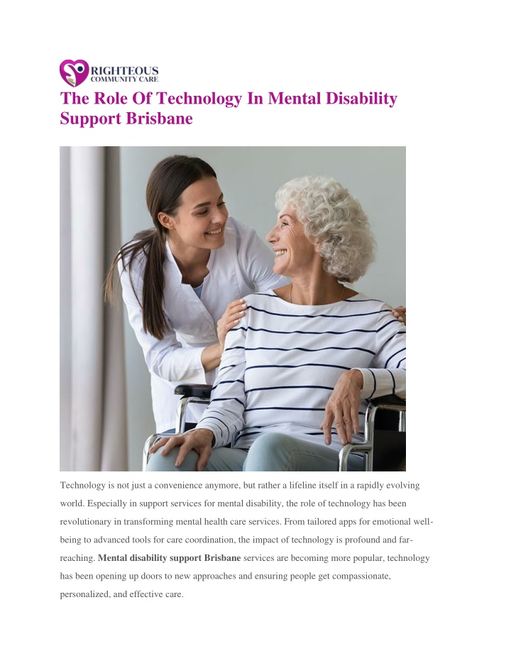 the role of technology in mental disability