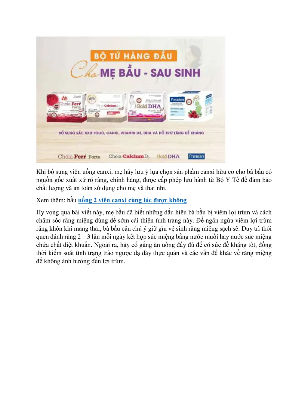 khi b sung vi n u ng canxi