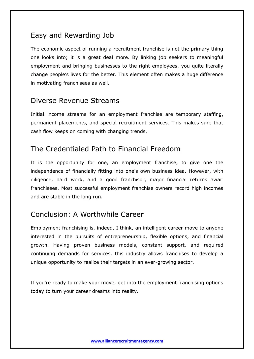 easy and rewarding job