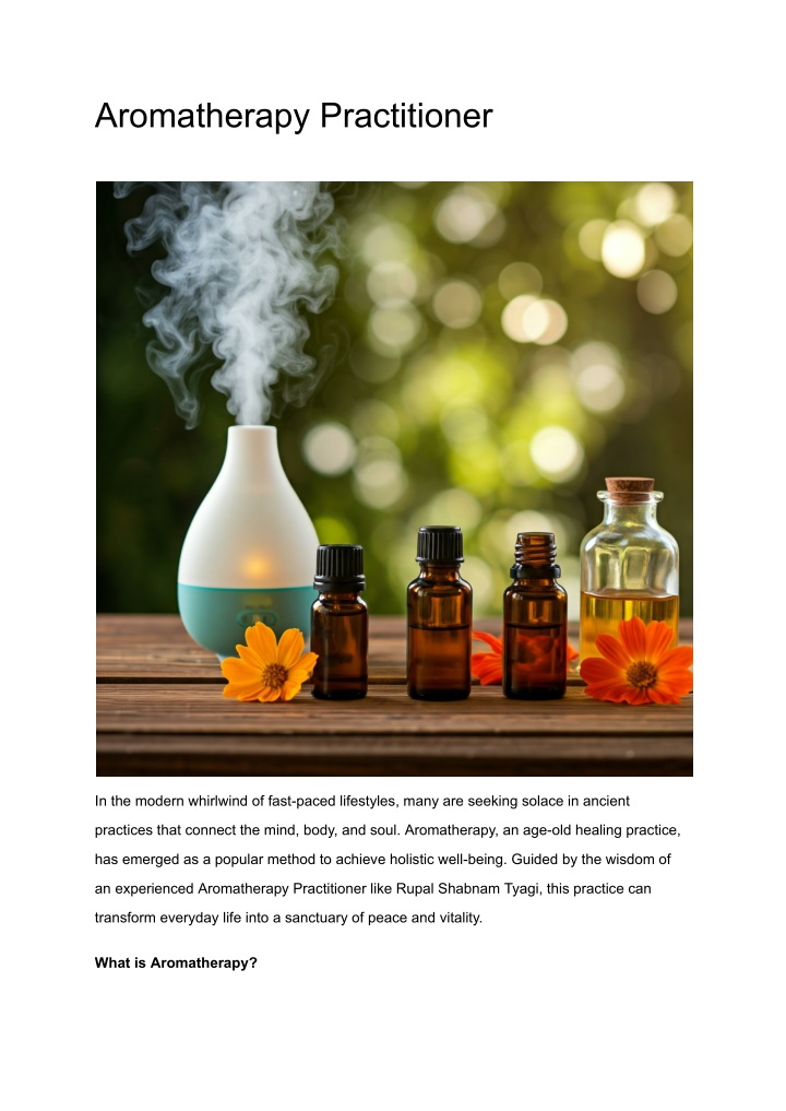 aromatherapy practitioner