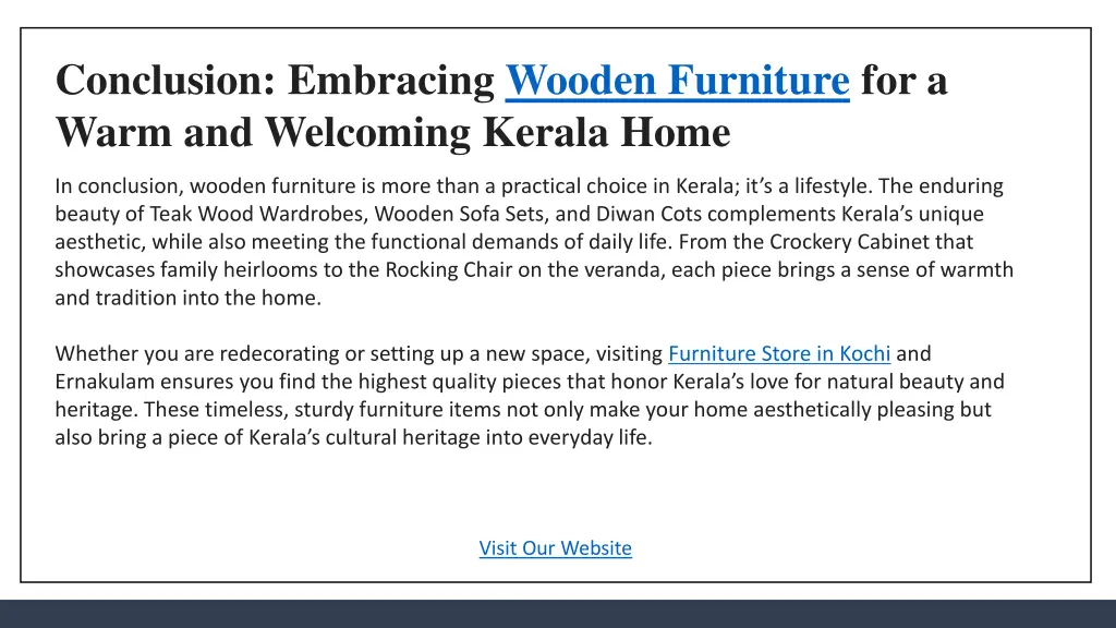 conclusion embracing wooden furniture for a warm