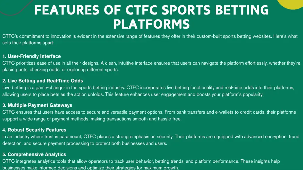 features of ctfc sports betting platforms