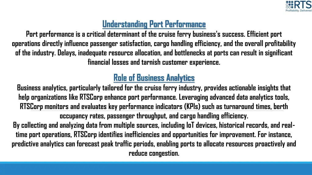 understanding port performance