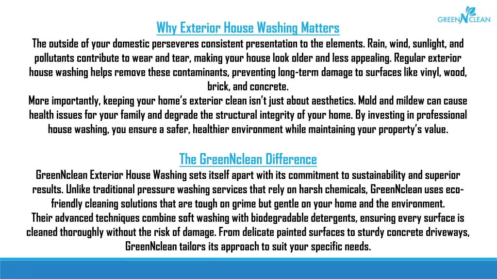 why exterior house washing matters