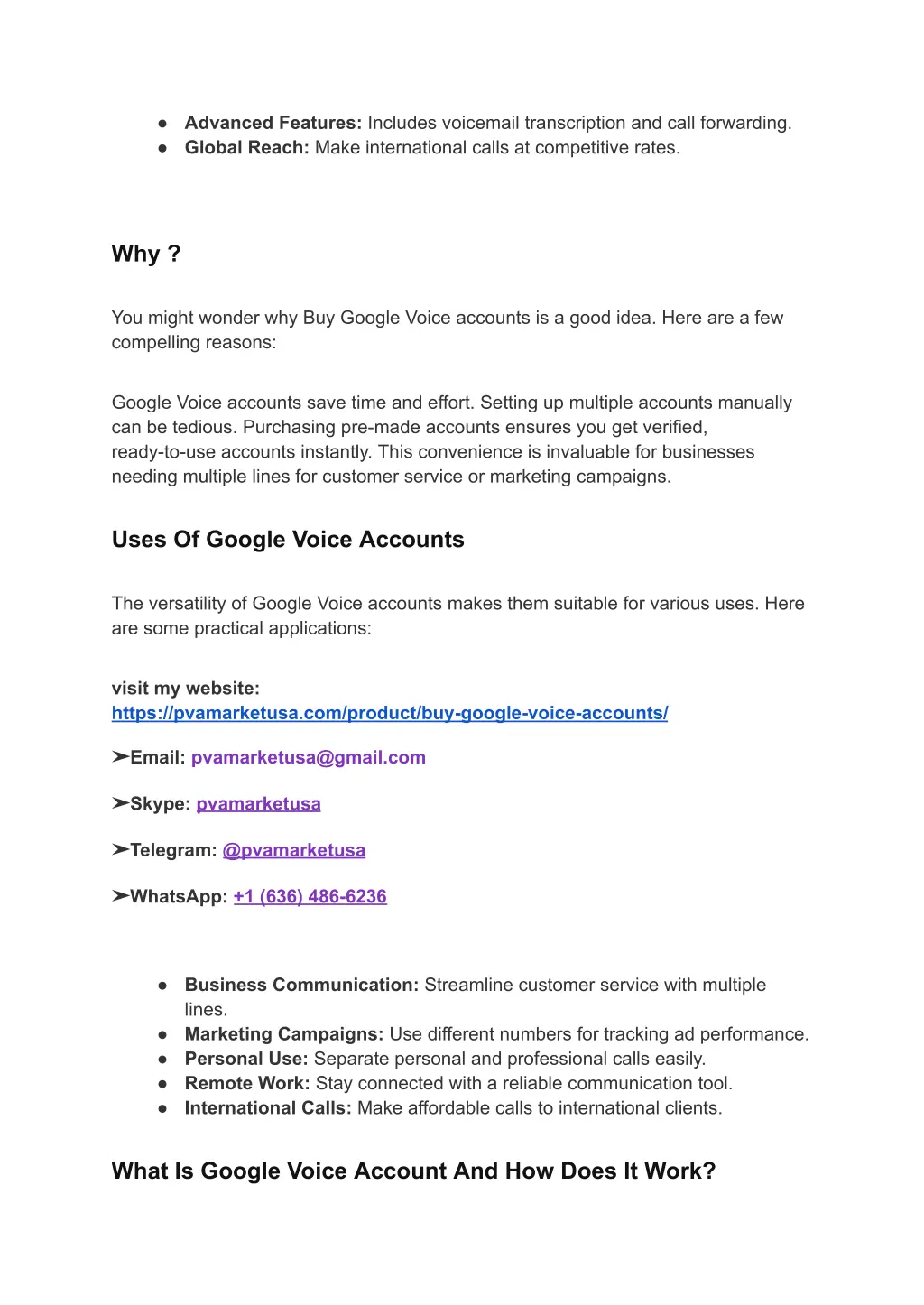 advanced features includes voicemail