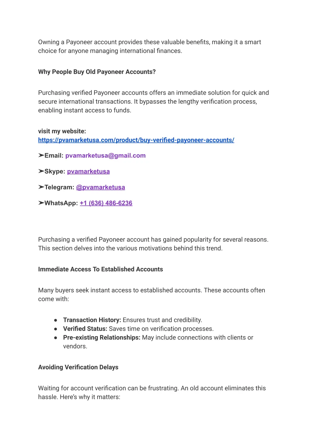 owning a payoneer account provides these valuable