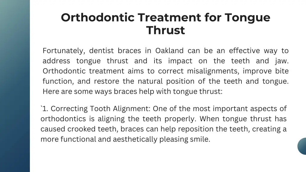 orthodontic treatment for tongue thrust