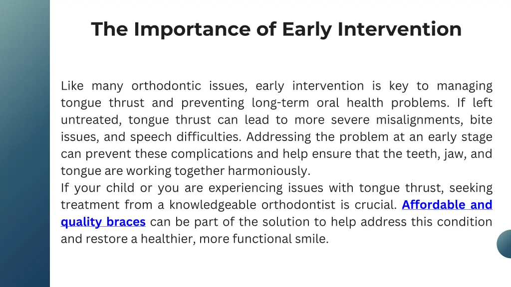 the importance of early intervention