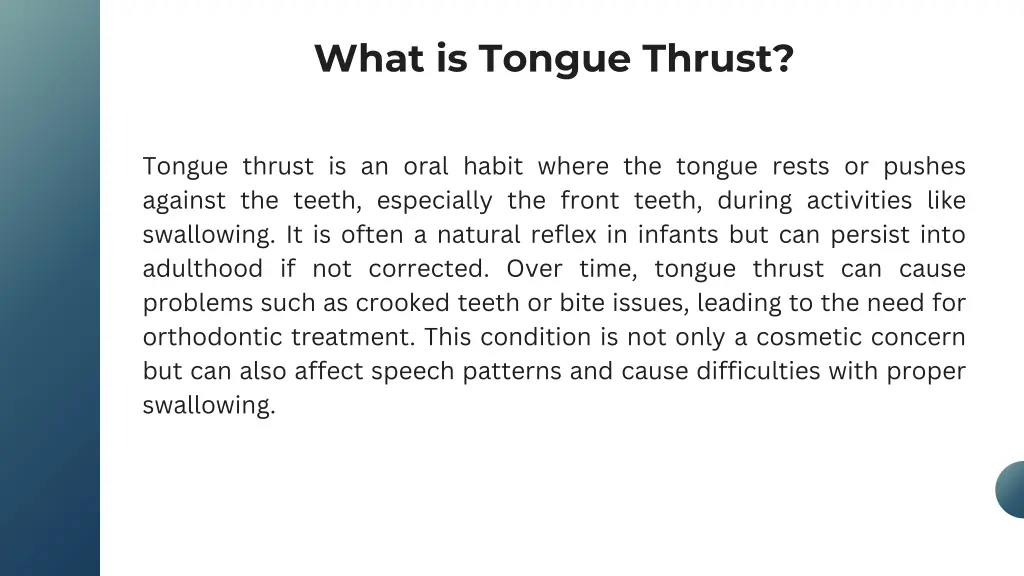 what is tongue thrust