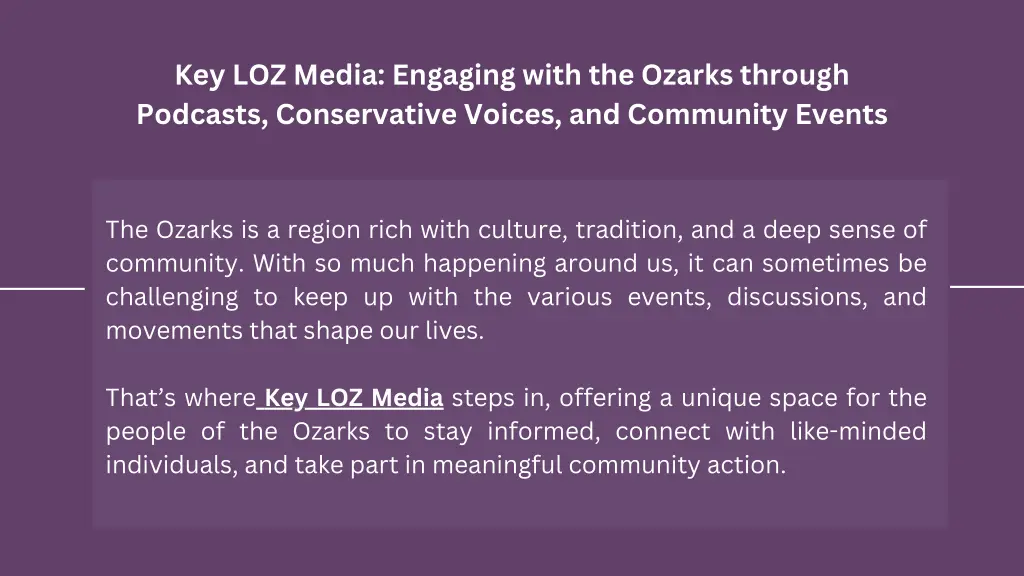 key loz media engaging with the ozarks through