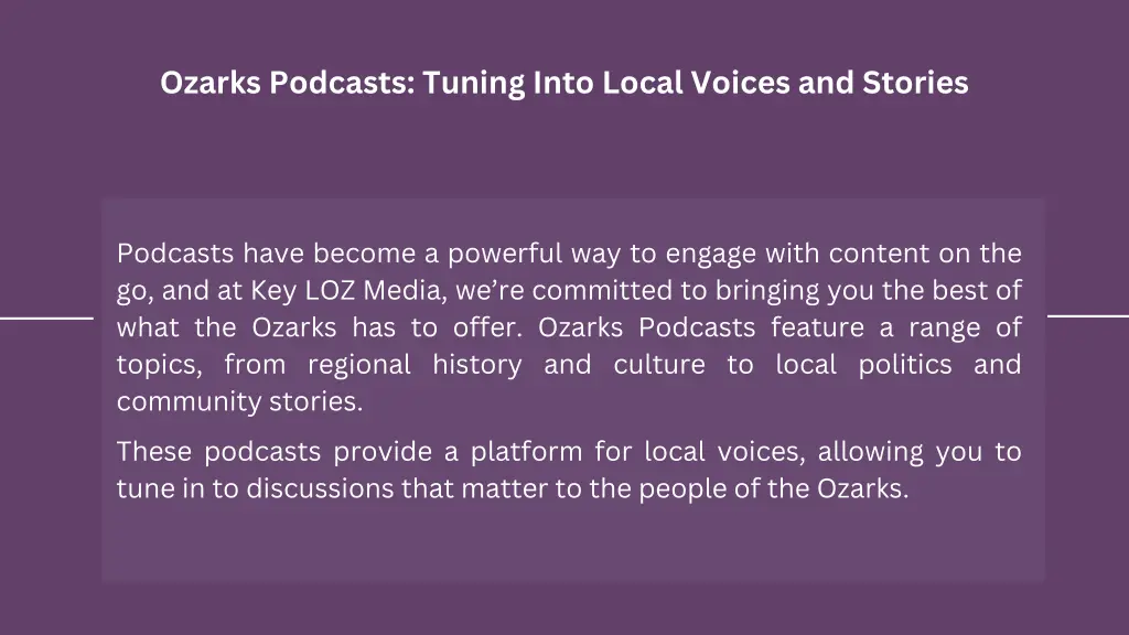 ozarks podcasts tuning into local voices