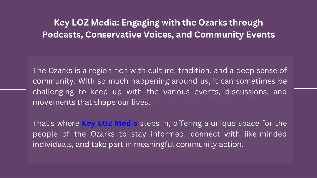 key loz media engaging with the ozarks through