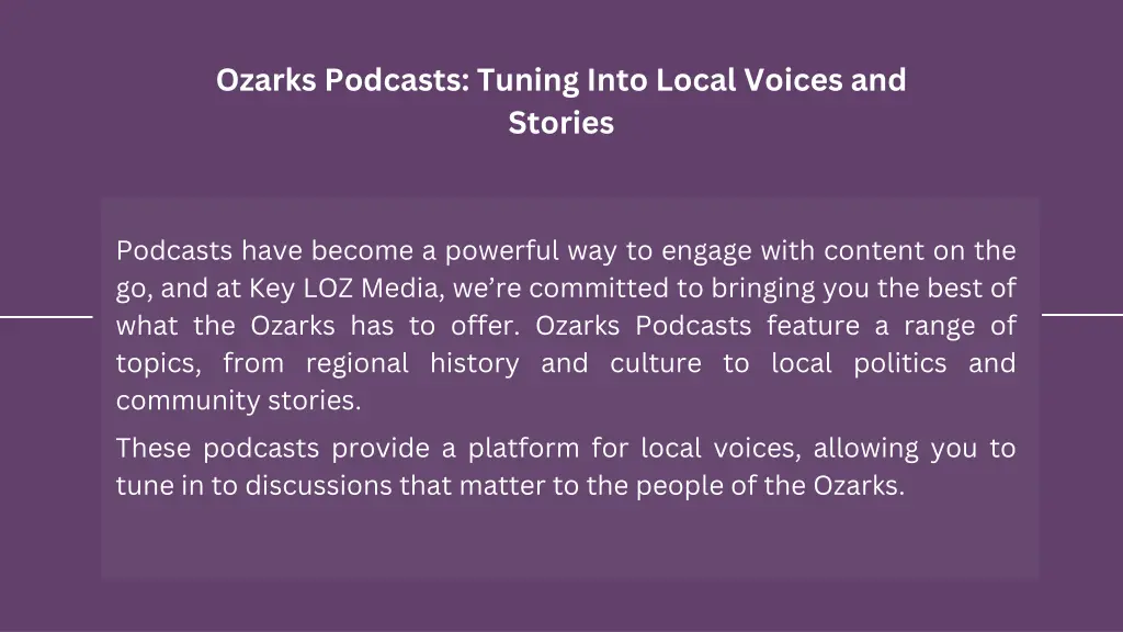 ozarks podcasts tuning into local voices