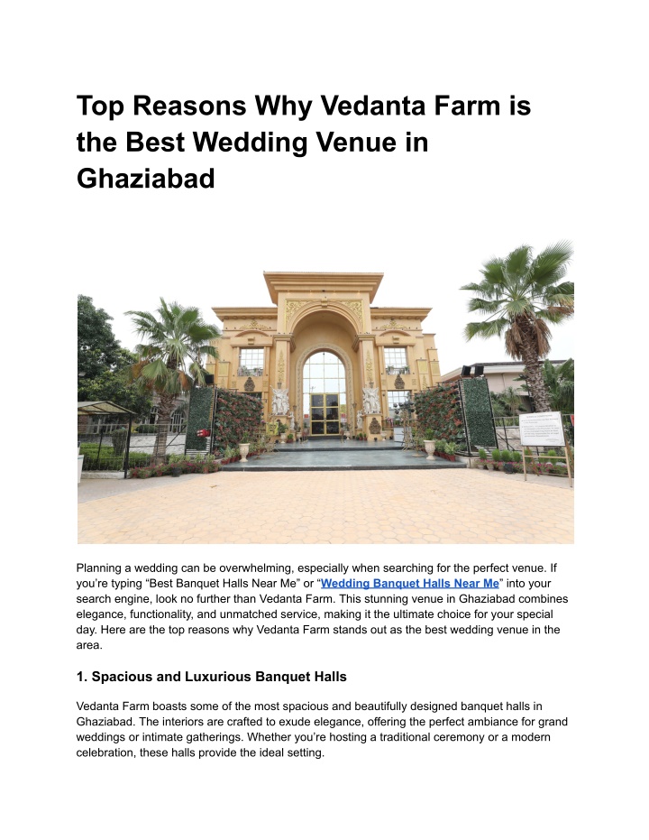 top reasons why vedanta farm is the best wedding