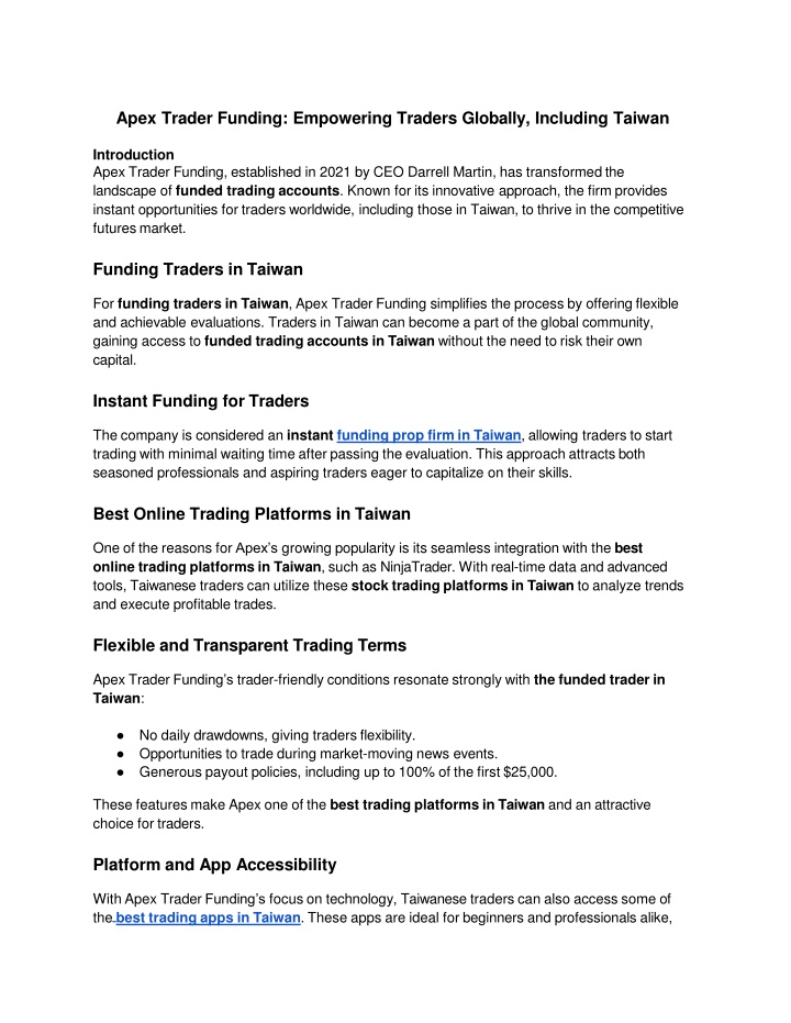 apex trader funding empowering traders globally