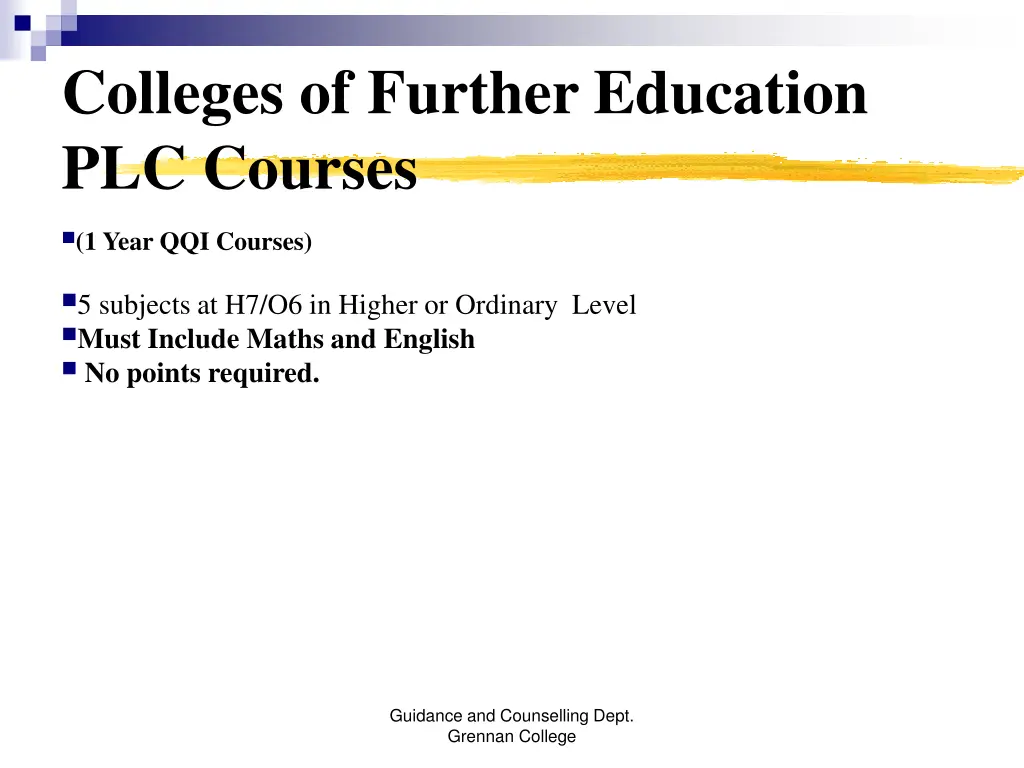 colleges of further education plc courses