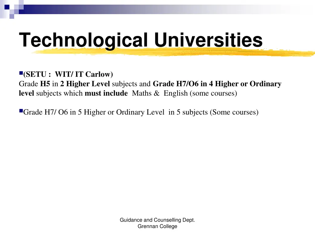 technological universities