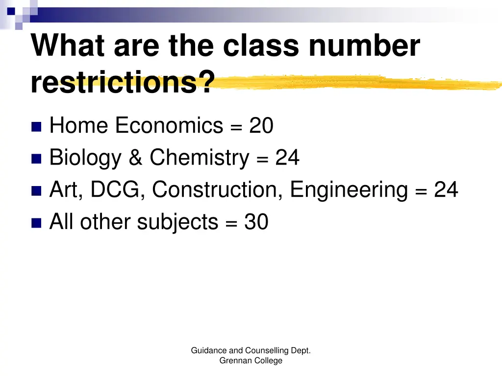 what are the class number restrictions