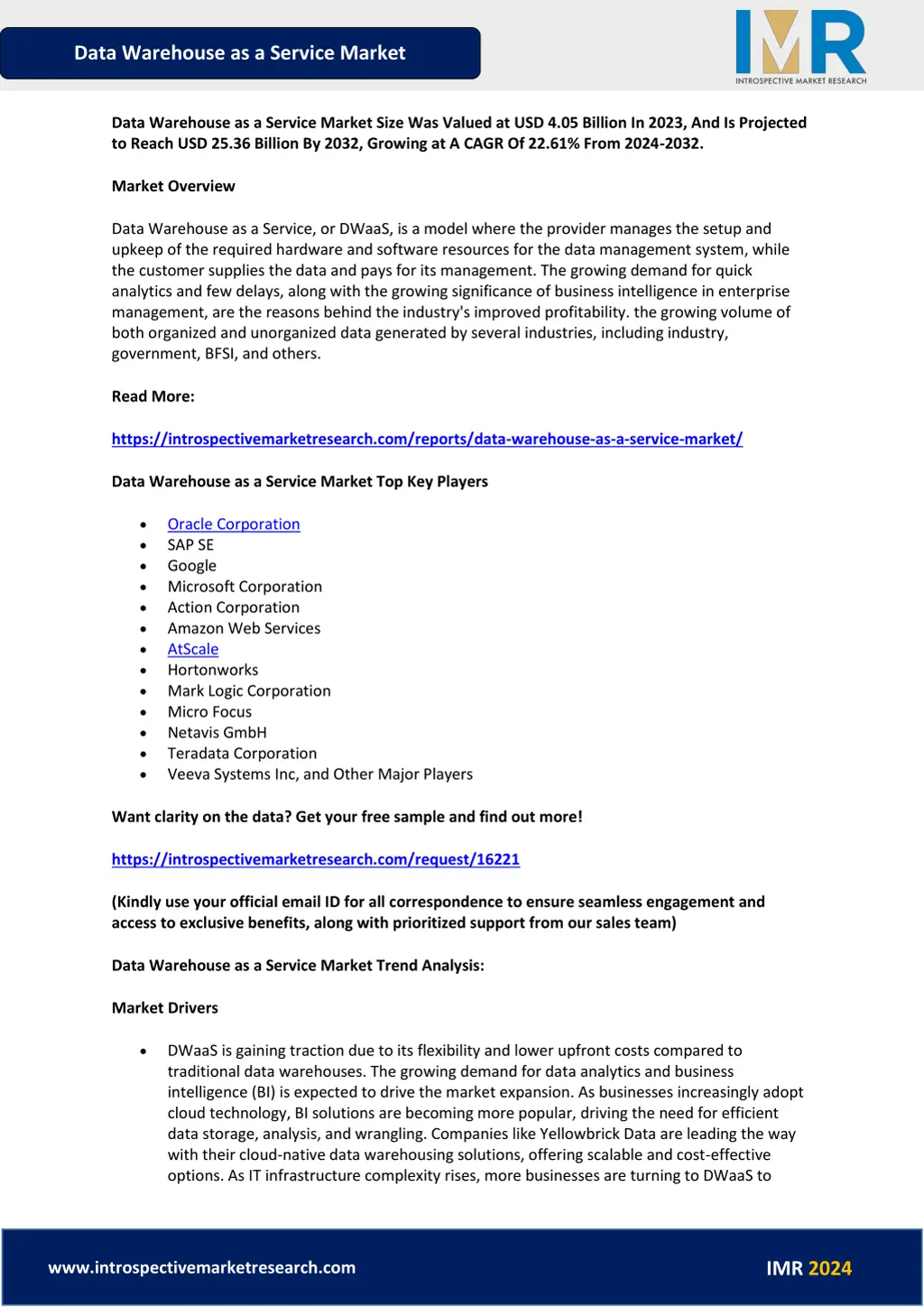 data warehouse as a service market 1