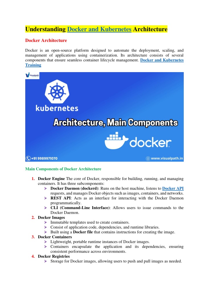 understanding docker and kubernetes architecture