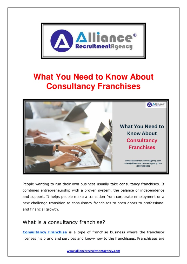 what you need to know about consultancy franchises