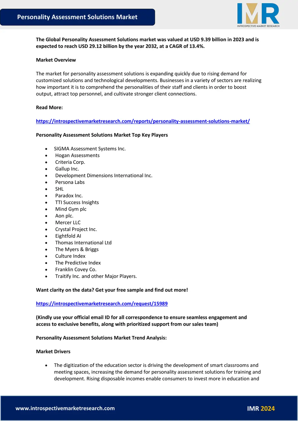 personality assessment solutions market 1