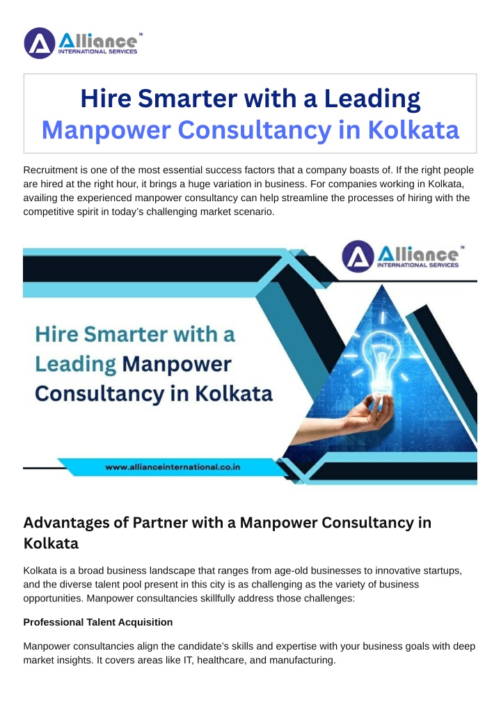 hire smarter with a leading manpower consultancy