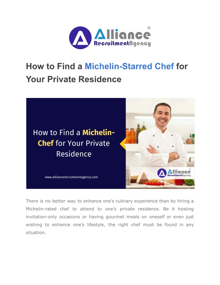 how to find a michelin starred chef for your