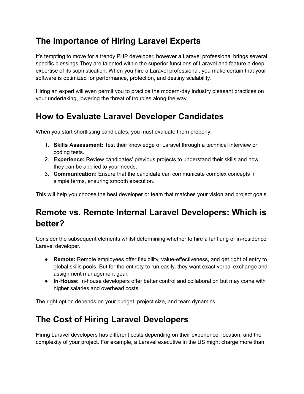 the importance of hiring laravel experts