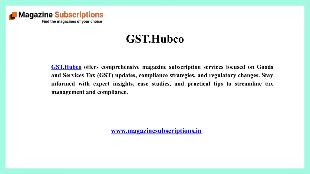 gst hubco