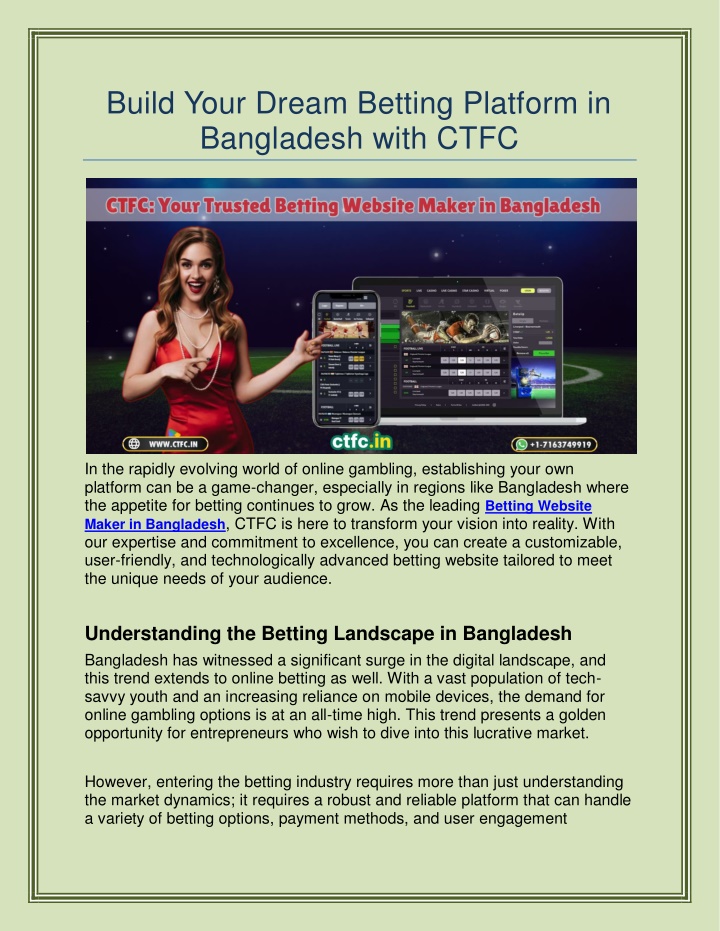 build your dream betting platform in bangladesh