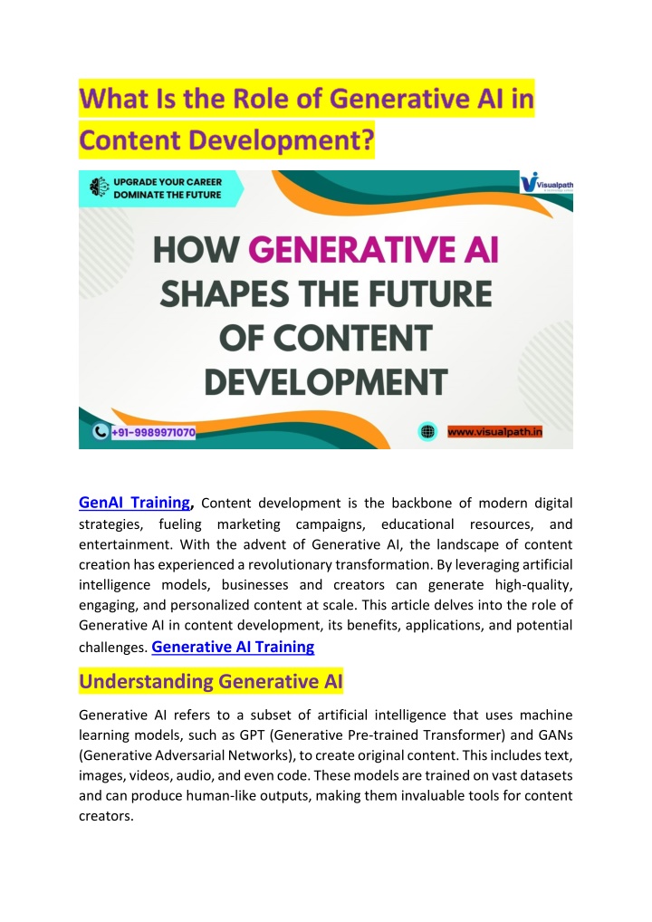 genai training content development