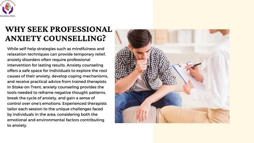 why seek professional anxiety counselling