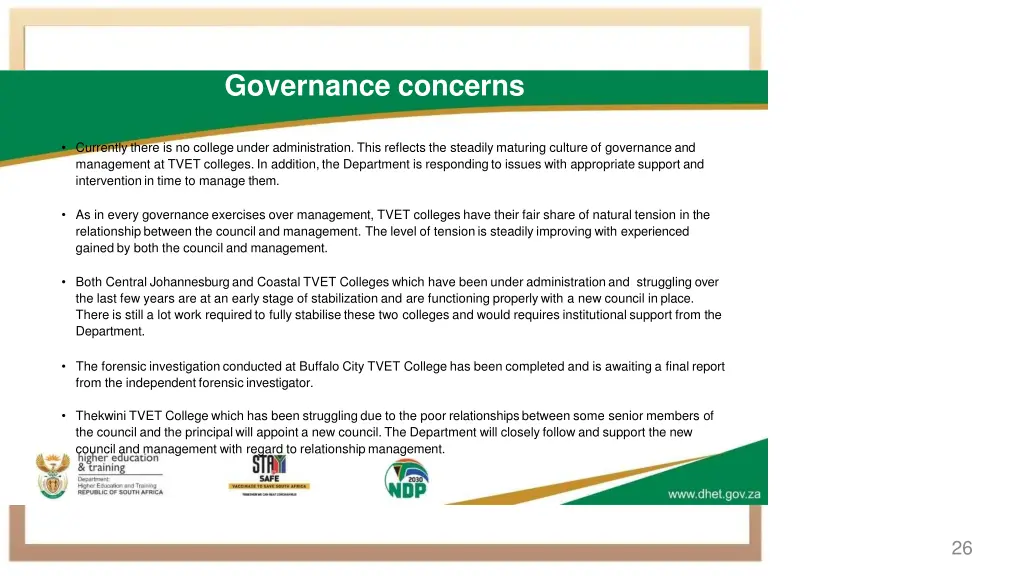 governance concerns