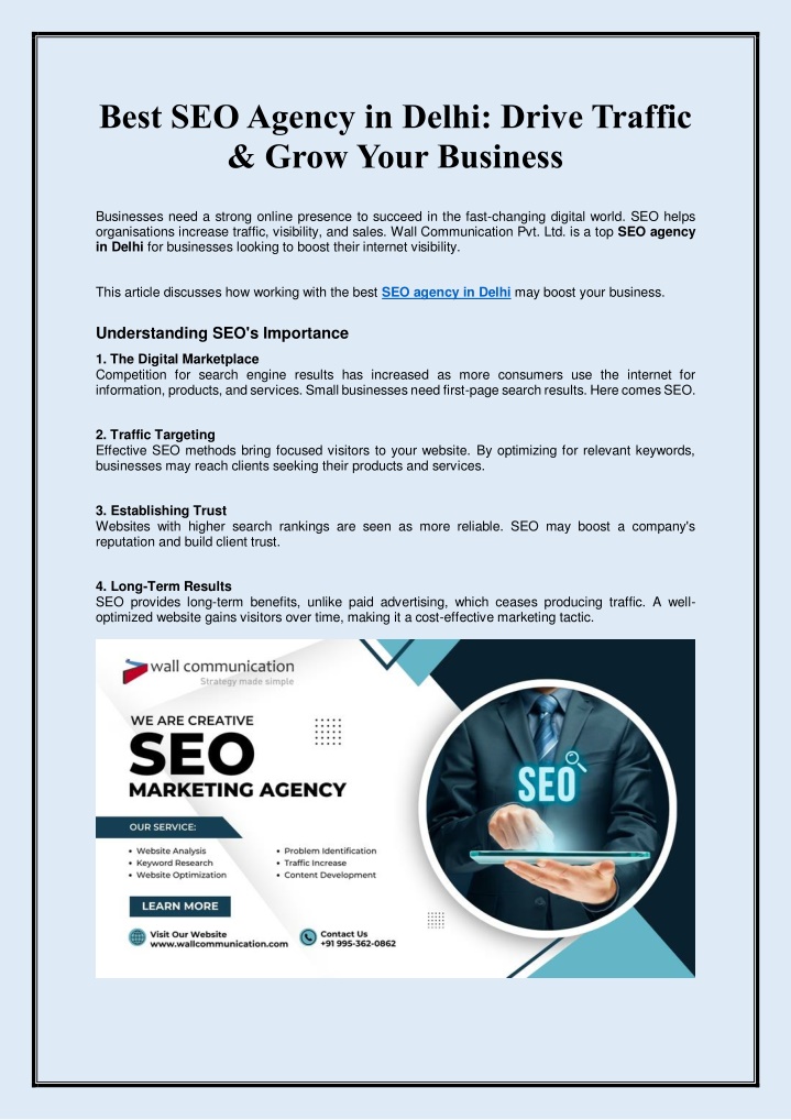 best seo agency in delhi drive traffic grow your