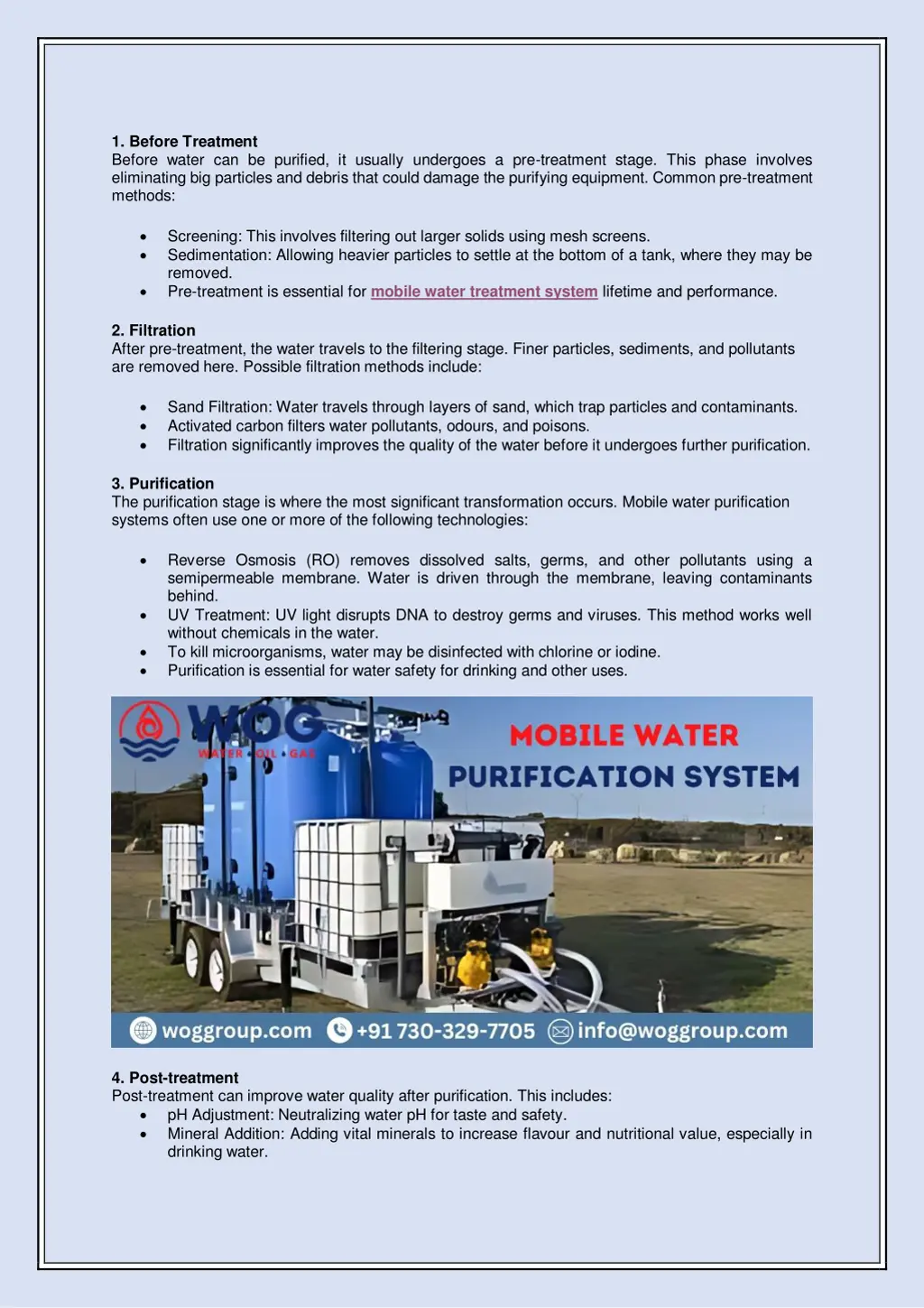 1 before treatment before water can be purified