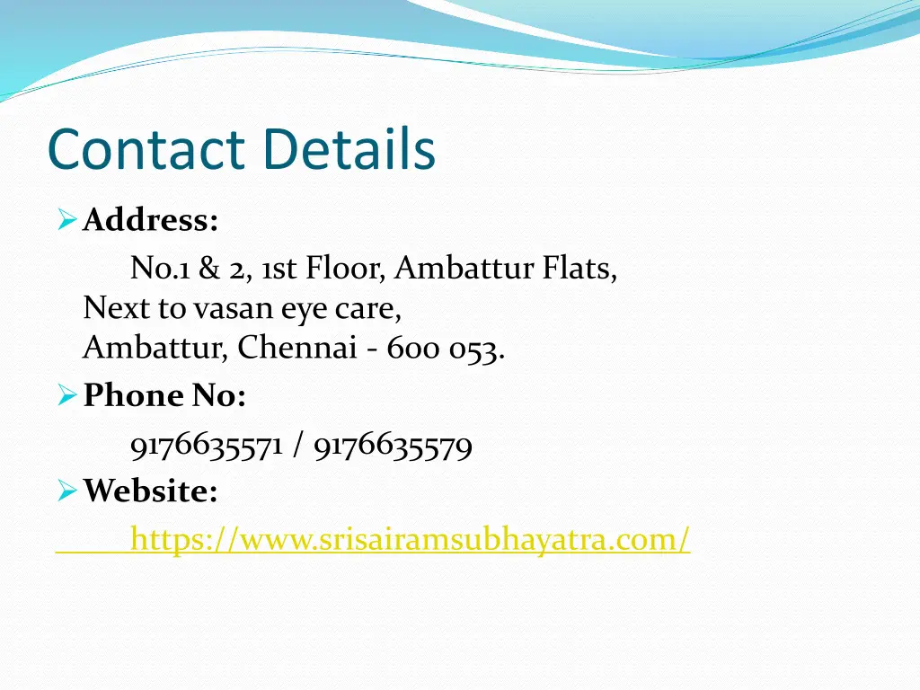 contact details