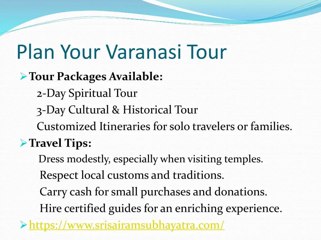plan your varanasi tour