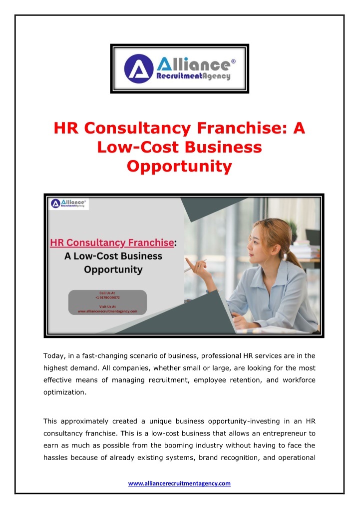 hr consultancy franchise a low cost business